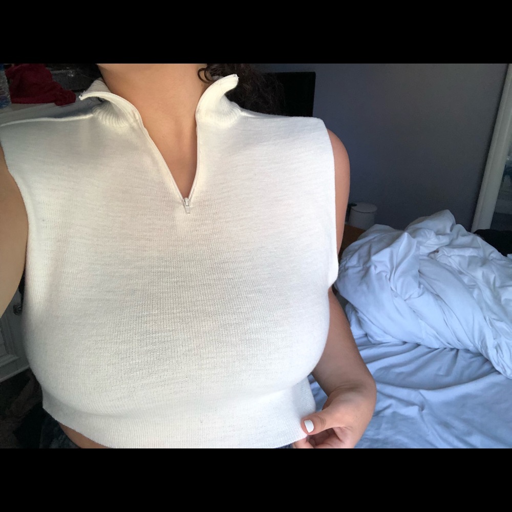 Vintage Zip Up Crop Top